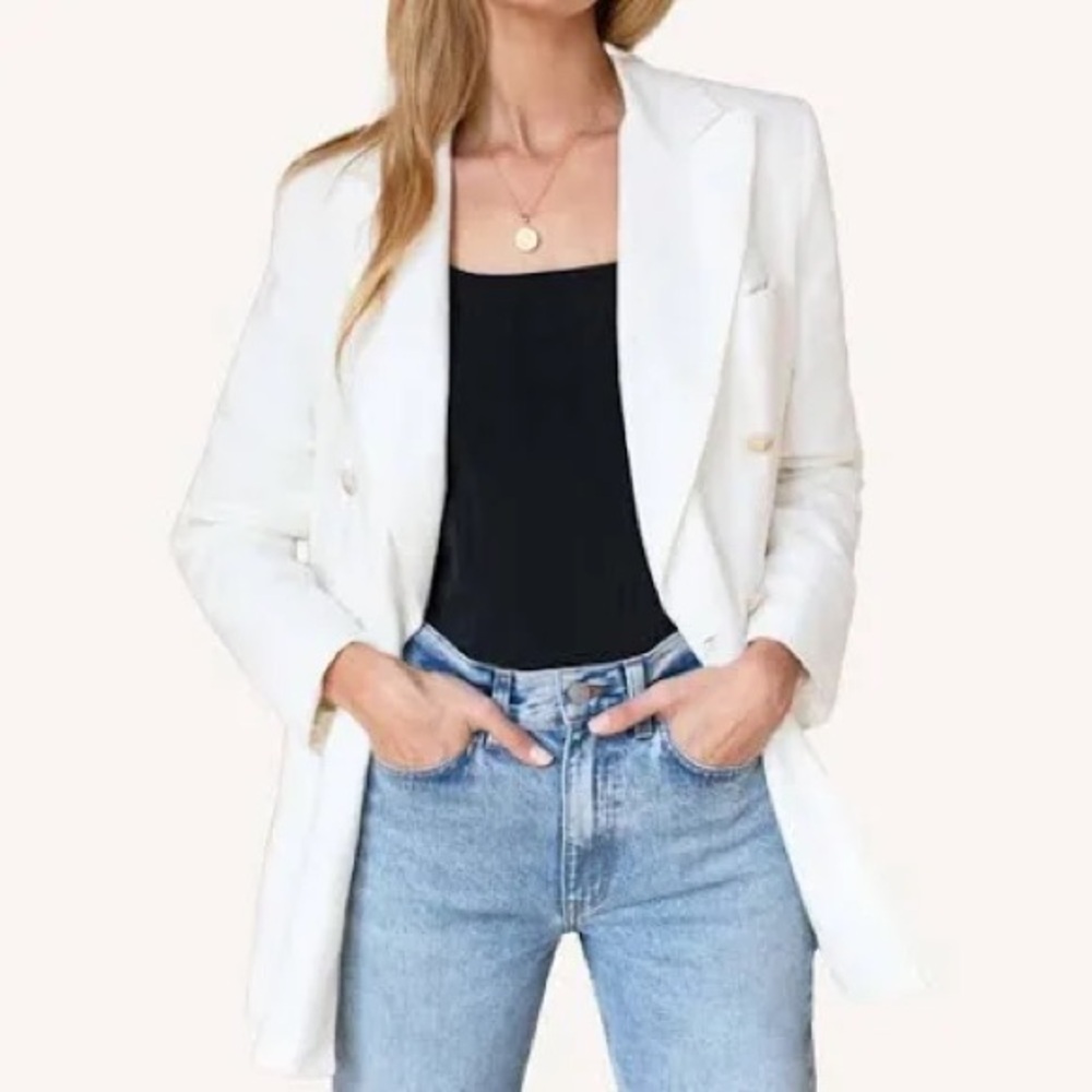 NWT Emerson Frye Julius Blzaer in Oyster Linen